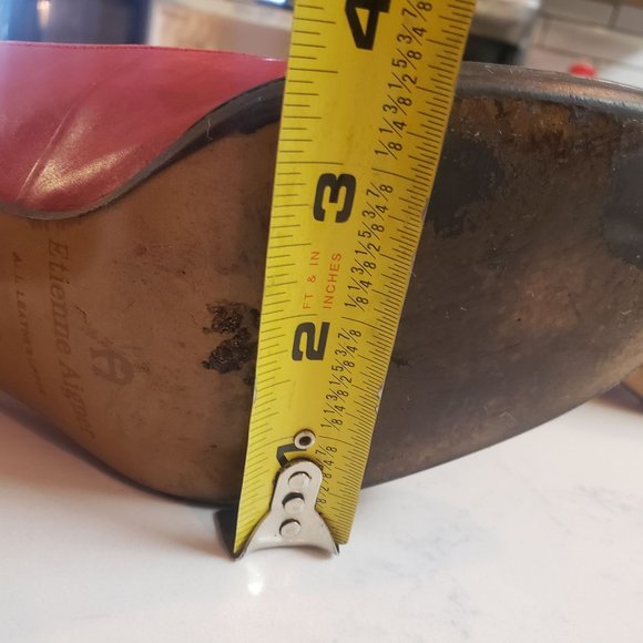 Etienne Aigner leather Heels size 8.5 40's inspired cutout red block heel - Picture 8 of 11